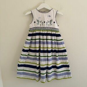 Kids Sarah Louise England Embroidered and Smocked Dress 4T